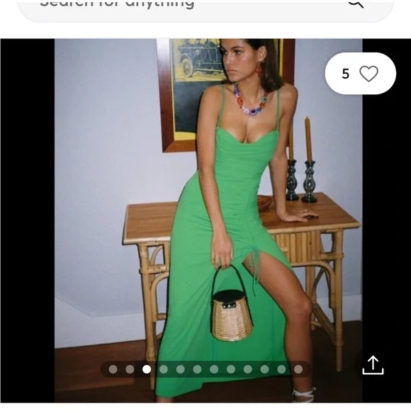 apple green dress zara Green Ribbed Sweater Dress main image 0